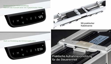  Exeta Elektrisch höhenverstellbarer Schreibtisch (Vers. 2018) mit 2 Motoren, 3-fach-Teleskop,Memory-Funkt. und Softstart/-Stopp, elektrisch höhenverstellbares Tischgestell – für gängige Tischplatten - 5
