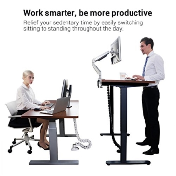 Flexispot E2B Höhenverstellbarer Schreibtisch Elektrisch höhenverstellbares Tischgestell, passt für alle gängigen Tischplatten. Mit Memory-Steuerung und Softstart/-Stop. (Tischgestell-2 Fach Schwarz) - 2